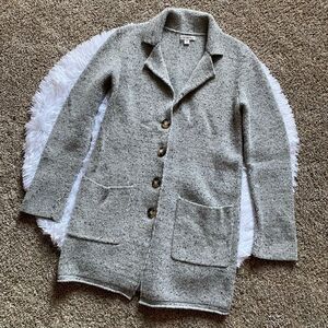 J. Crew Gray Button-Up Coat